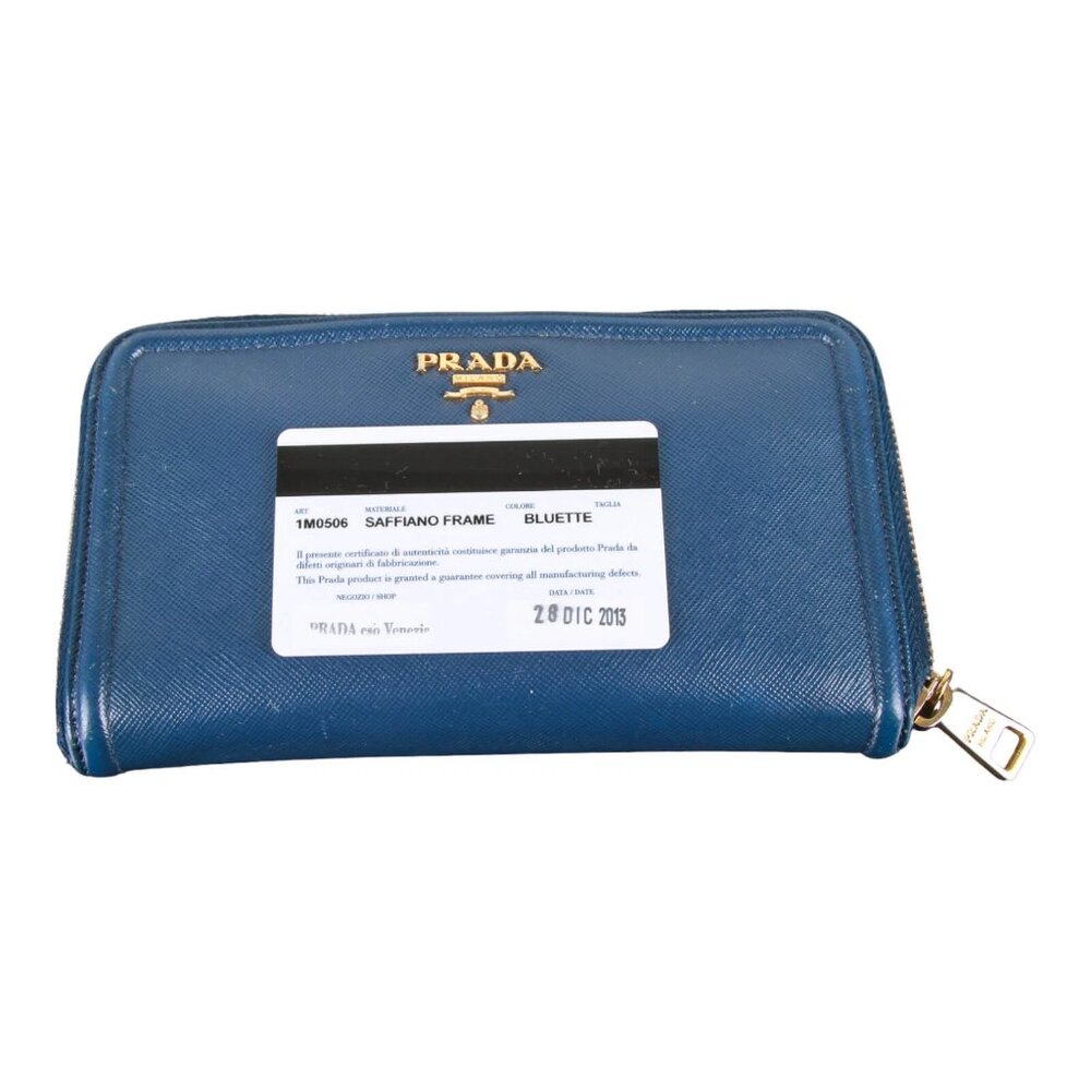 Authentic Prada Saffiano Blue leather zip around wallet - Picture 5 of 16